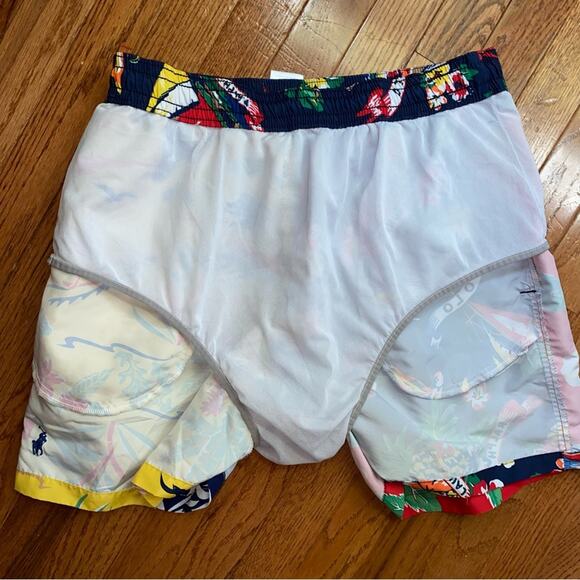 Polo Ralph Lauren Big Boys 5.75” Hawaiian Bear Color Block Swim Trunk XL (18) - Picture 13 of 14